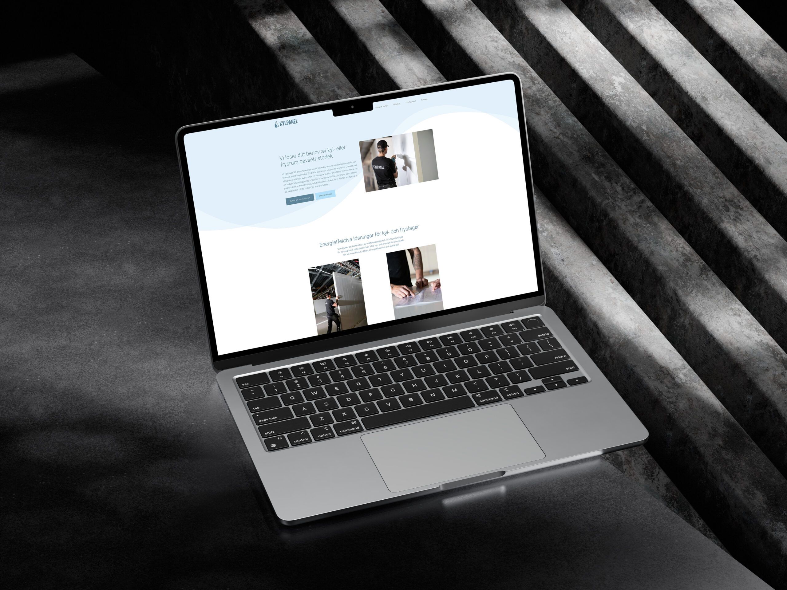 Kylpanels webbplats mockup
